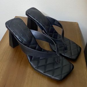 JESSICA SIMPSON ZAYDE HEELED SANDALS BLACK